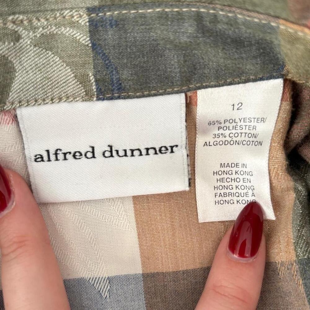 Cottagecore Alfred Dunner Patchwork Plaid Button … - image 4
